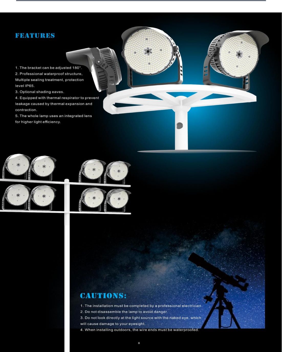 Dark Pluto LED Floodlight in Construction Site