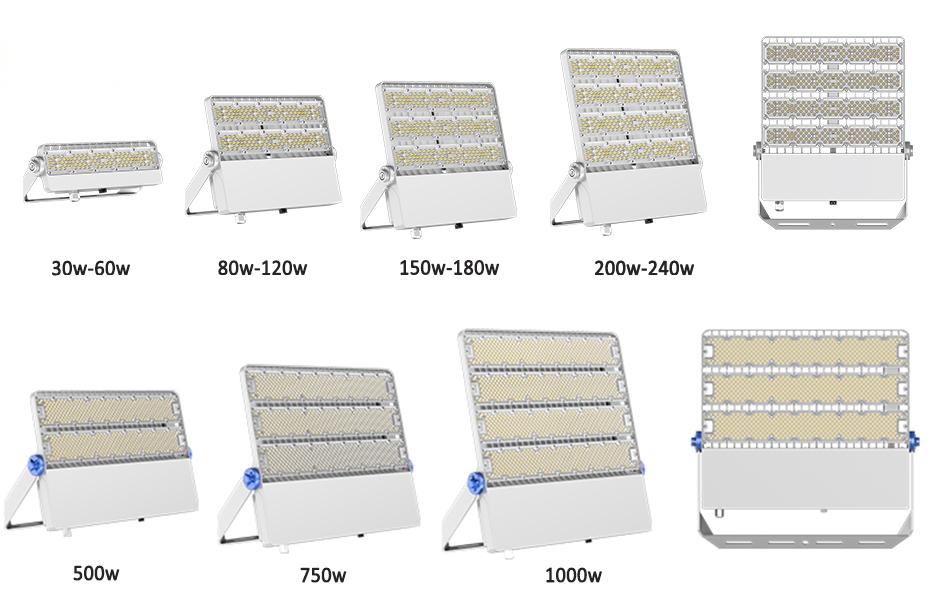 Multi power 100W to 1000W LED flood light solution