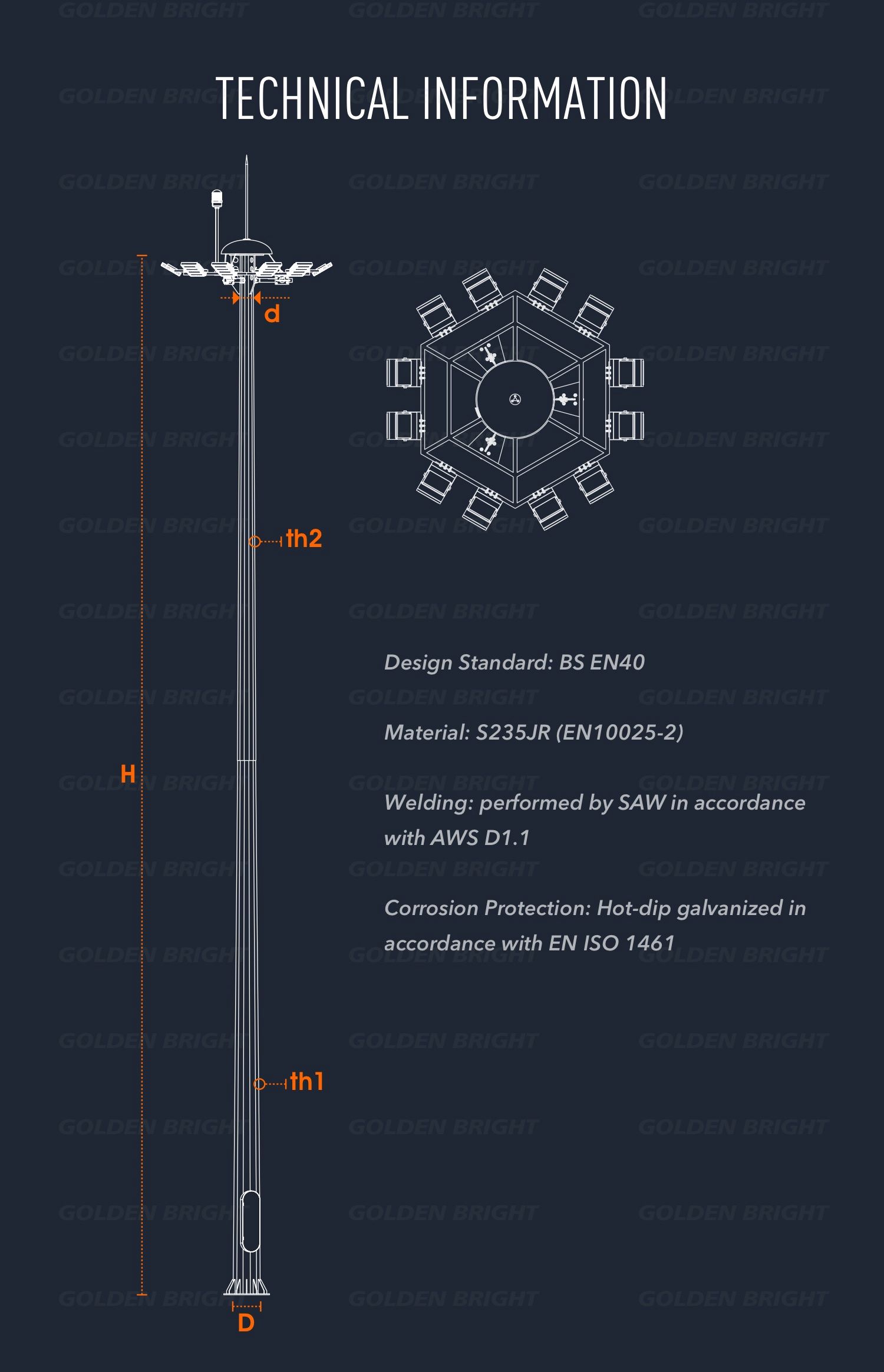  high mast light pole 