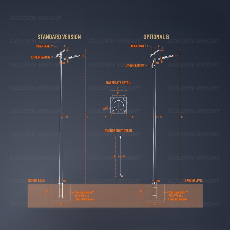 Die cast aluminum split solar street light