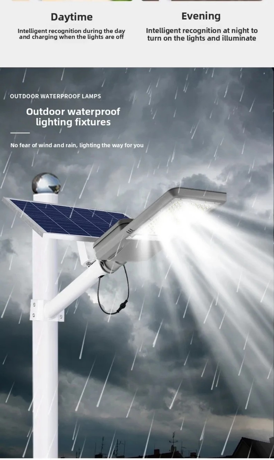  JD split solar street light installed on rural village road