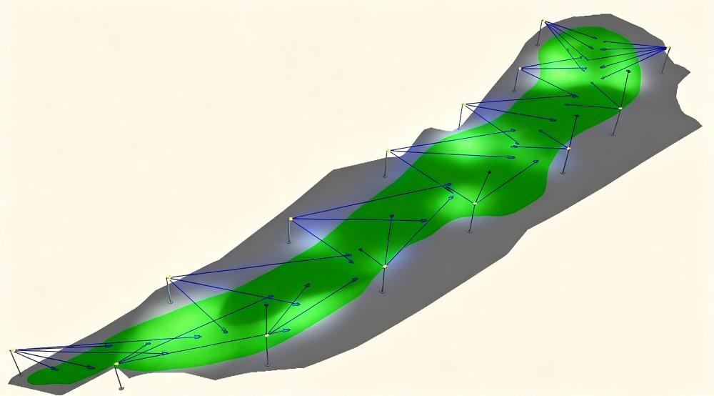 Golf fairway standard light pole height and spacing layout design IESNA standard